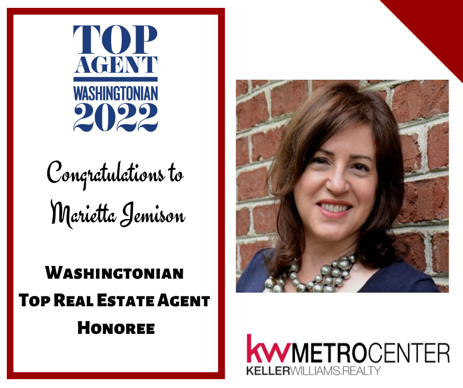 Marietta is a Washingtonian Top Real Estate Agent for 2022!