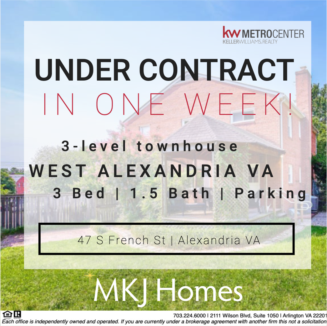 West Alexandria Townhouse Under Contract in 1 Week!
