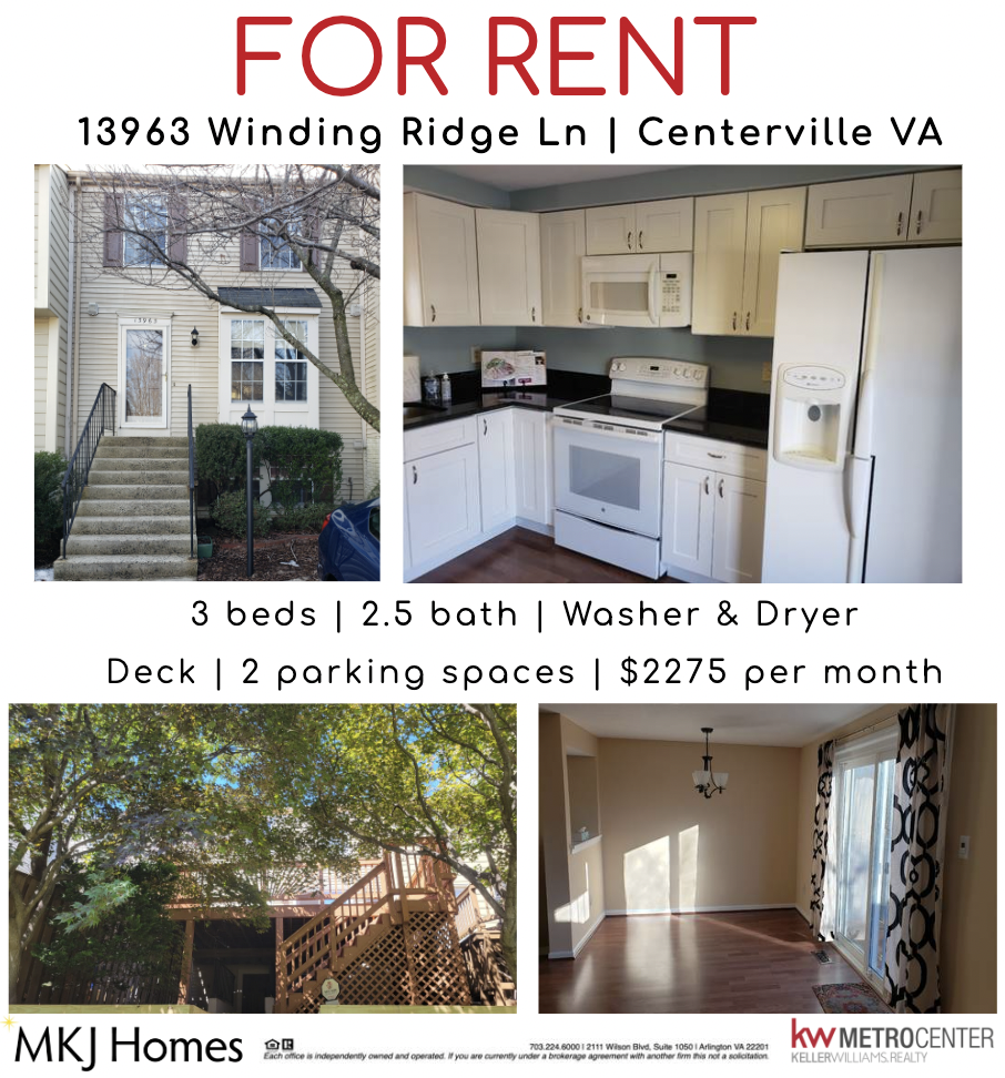 For Rent in Centerville VA!