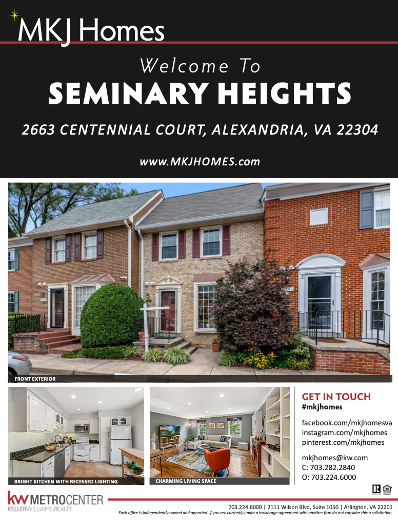 For Sale in West Alexandria, VA! Open House Saturday!