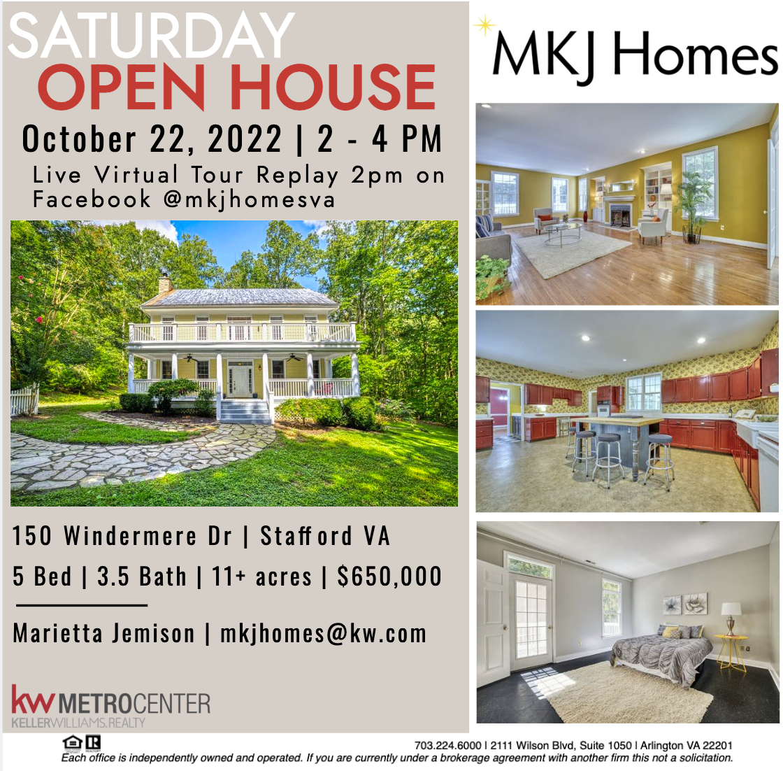 Virtual and Public Open House in Stafford, VA!