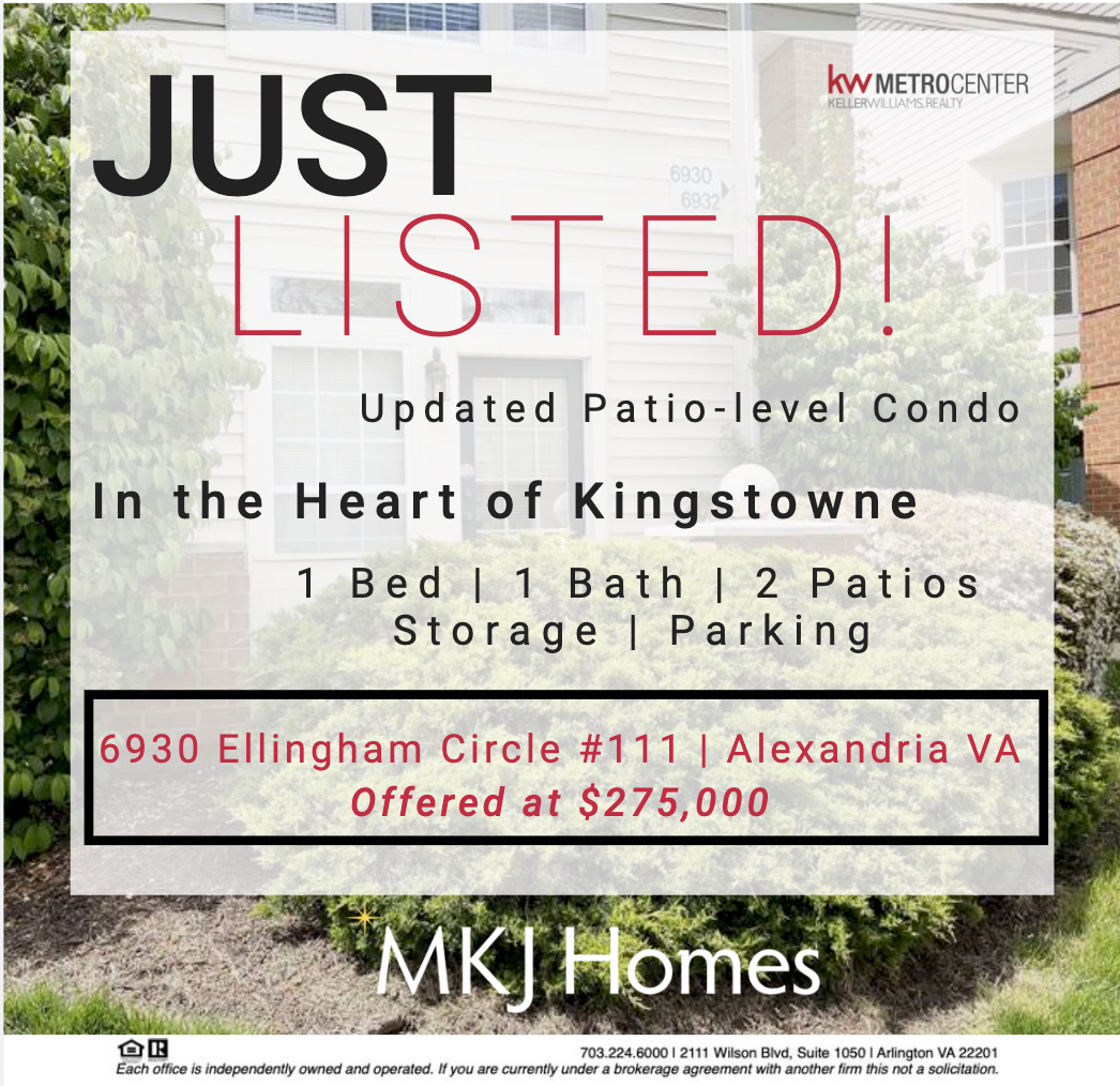 Just Listed! Beautiful Patio-Level Condo in Kingstowne!