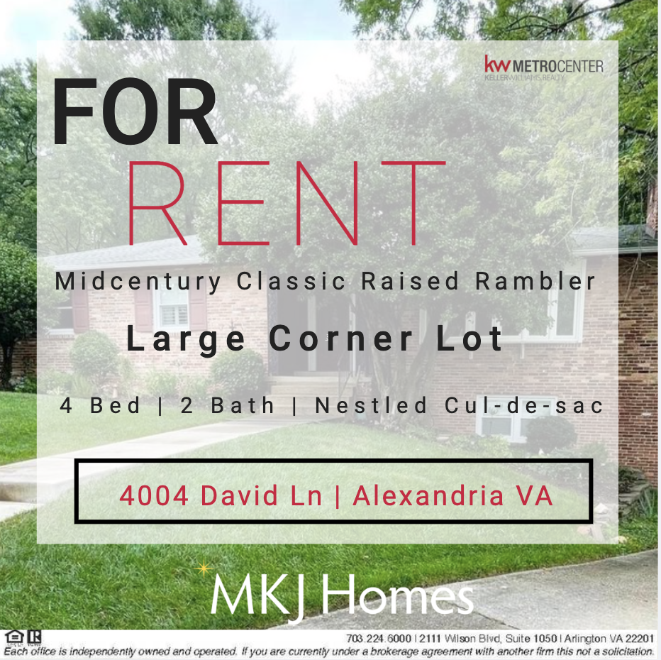 Single Family Home For Rent in Alexandria VA!