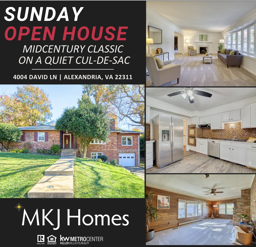 Open House Sunday! MidCentury Classic on a Quiet Cul-de-Sac in Alexandria, VA!