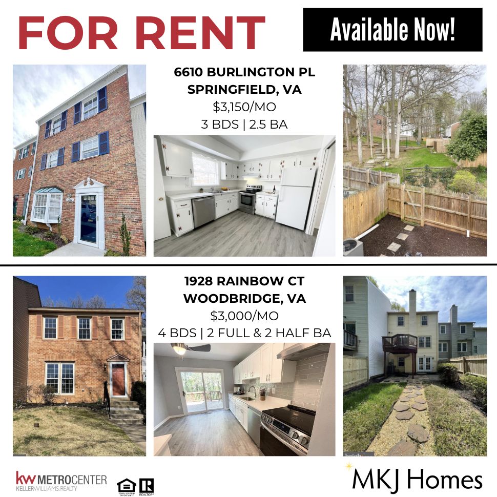 New Rentals in Northern VA!