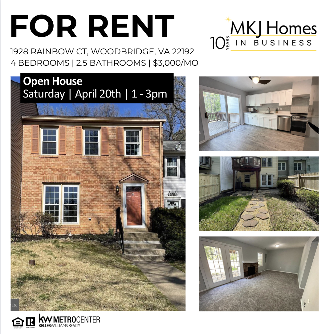 Just Listed for Rent in Woodbridge, VA!