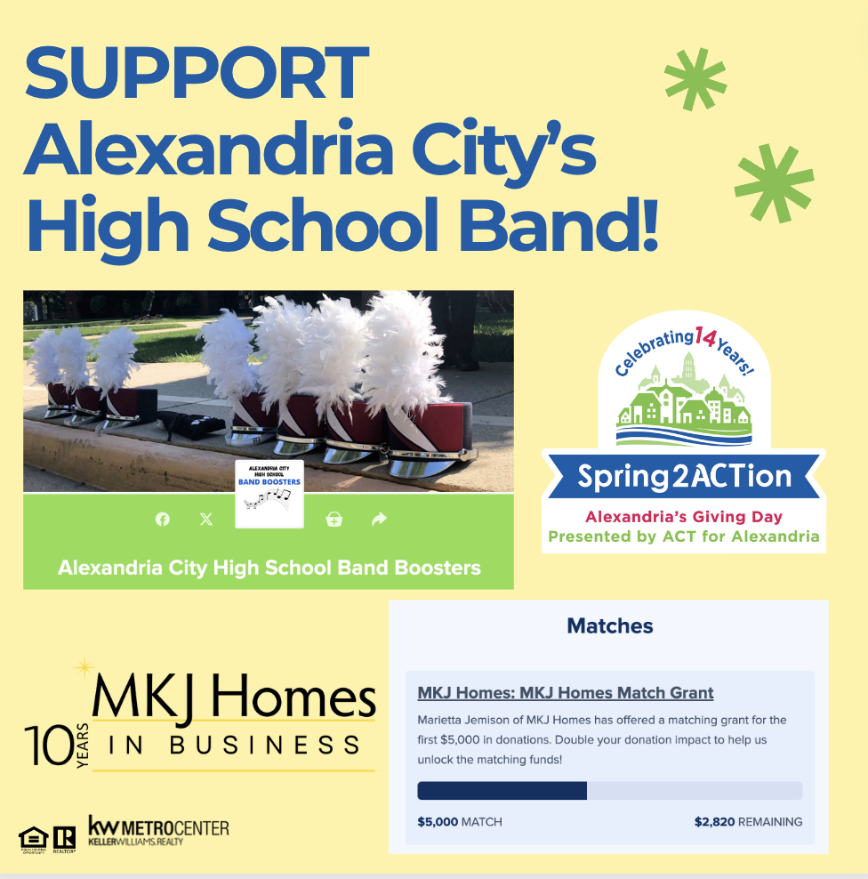 Spring2ACTion is Today! SUPPORT Alexandria Cityโs High School Band!