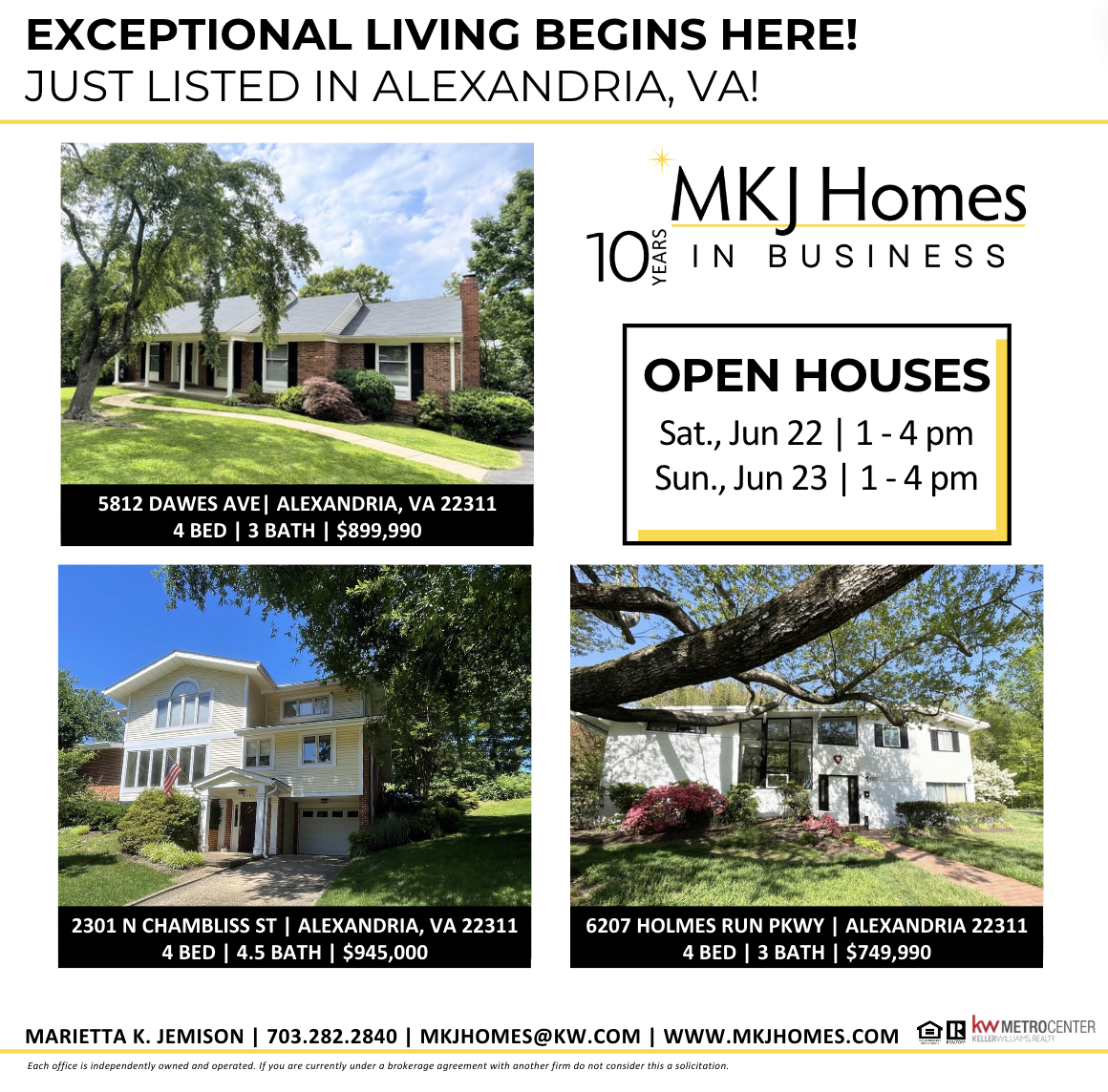 Just Listed! Tour of Homes in Alexandria This Weekend!