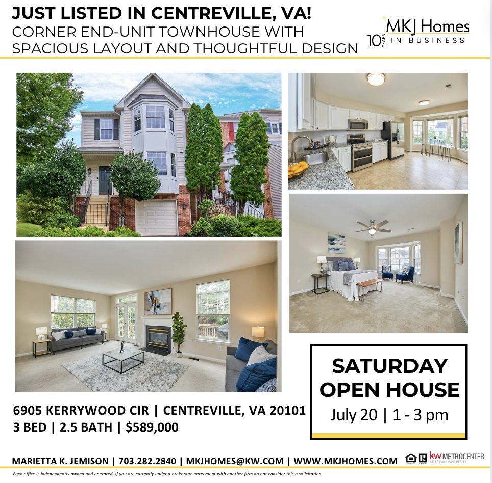 Just listed in Centreville, VA!