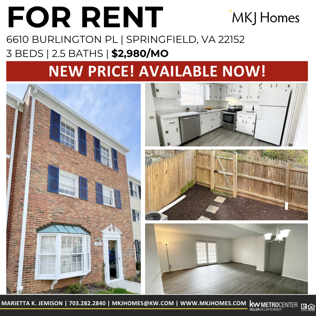 GREAT RENTAL IN WEST SPRINGFIELD, VA!