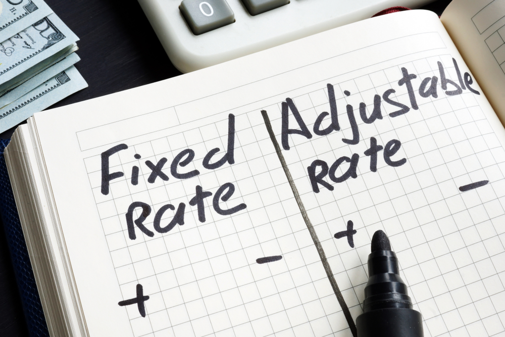Handwritten Comparison Of Fixed Rate and Adjustable Rate