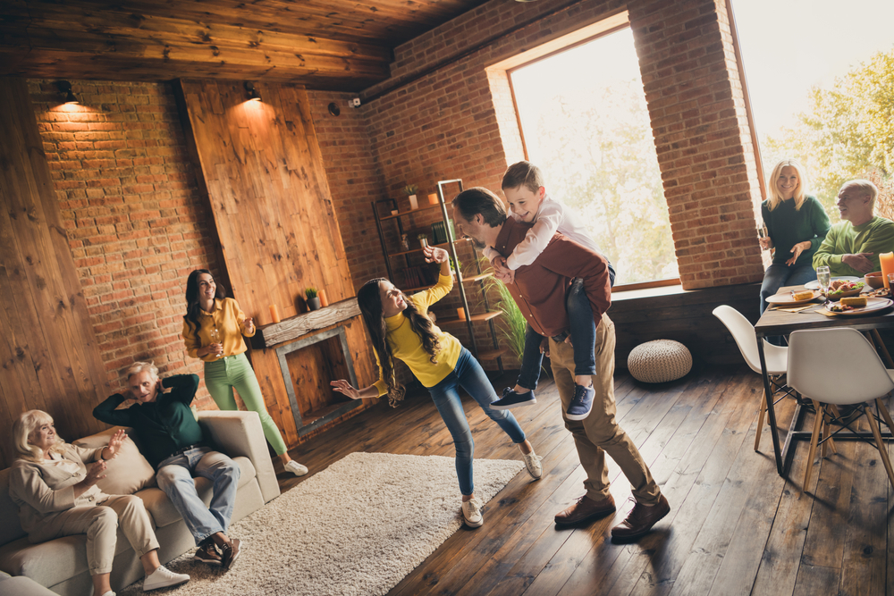 Family bonding over thanksgiving dinner