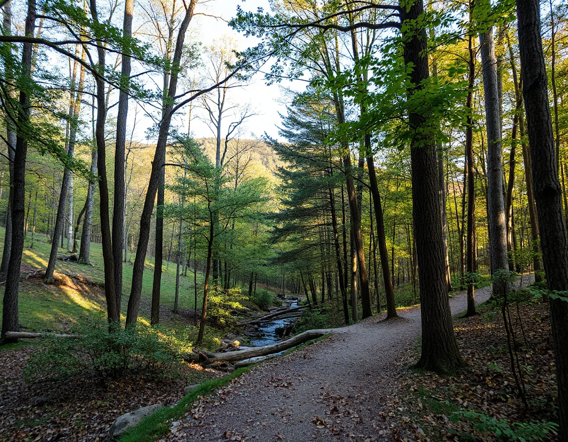 Wooded trail near Crystal Bridges Museum of American Art