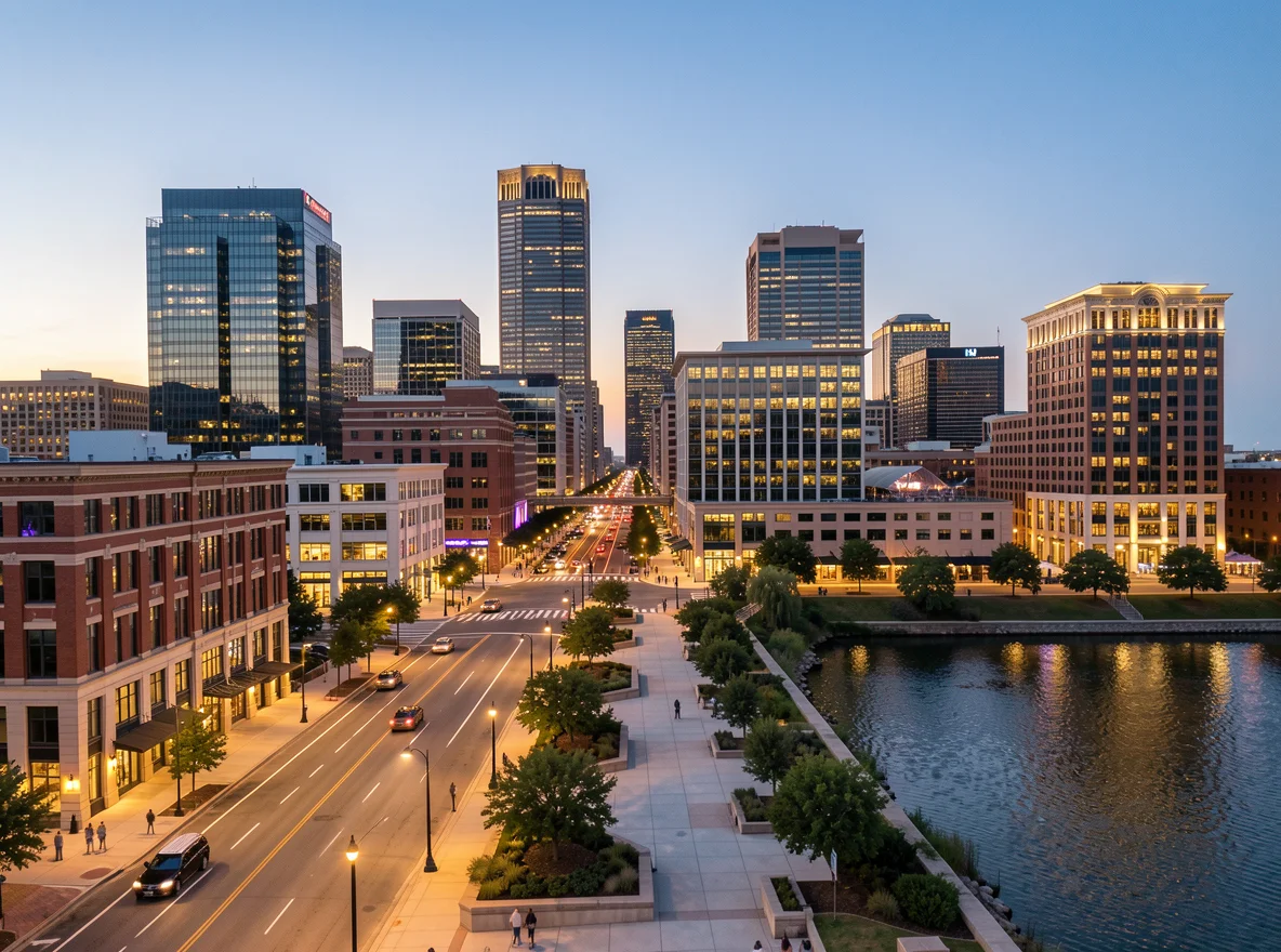 Entertainment district view in Arlington