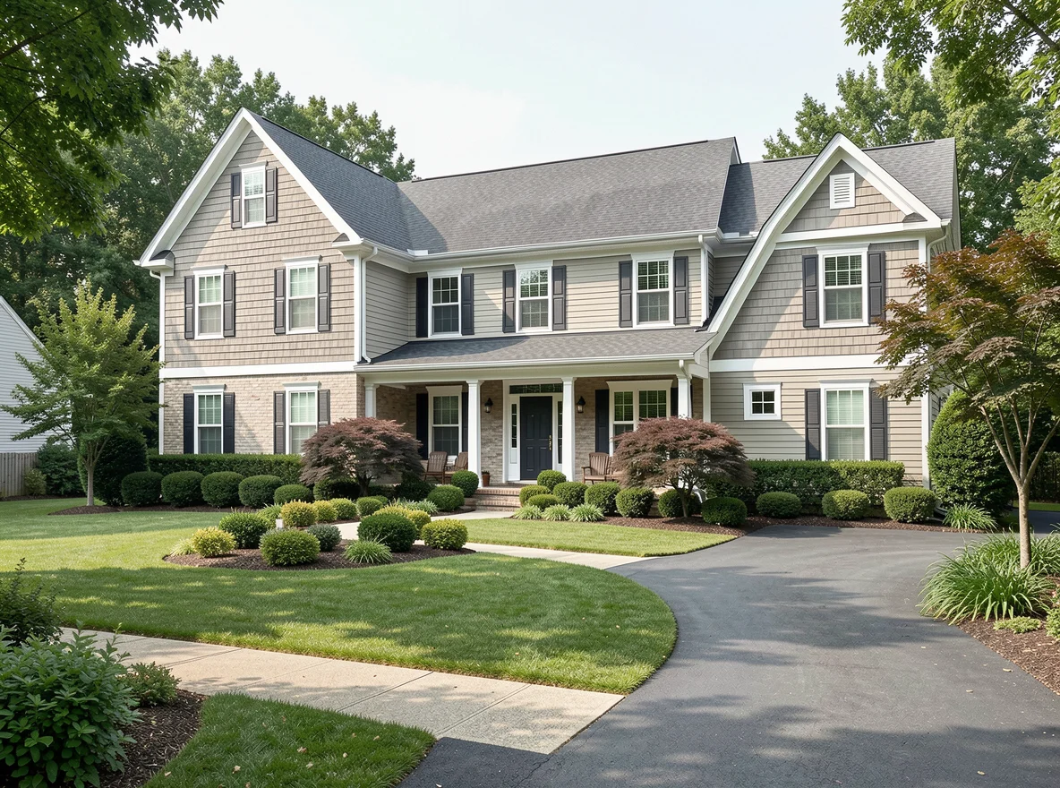 Suburban home exterior in Chesapeake