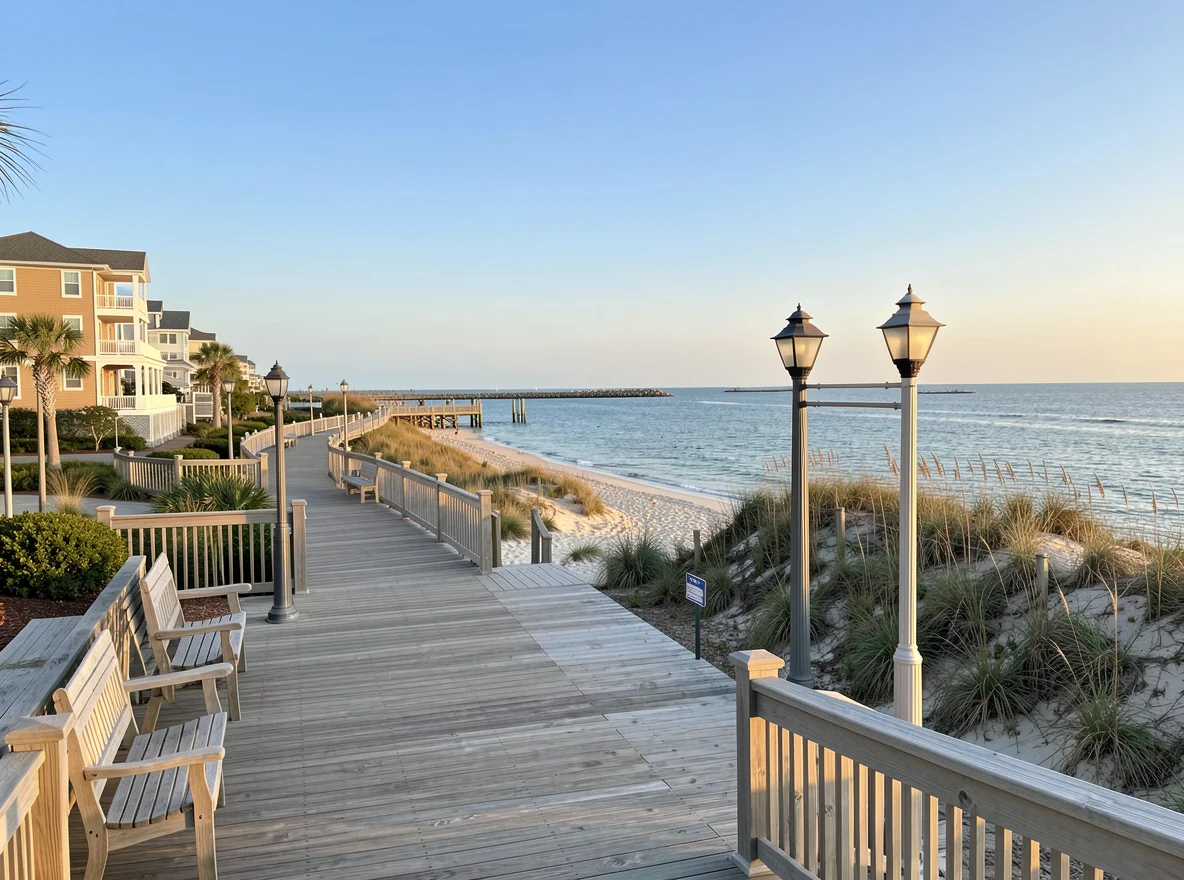 Coastal waterfront scene in Virginia Beach