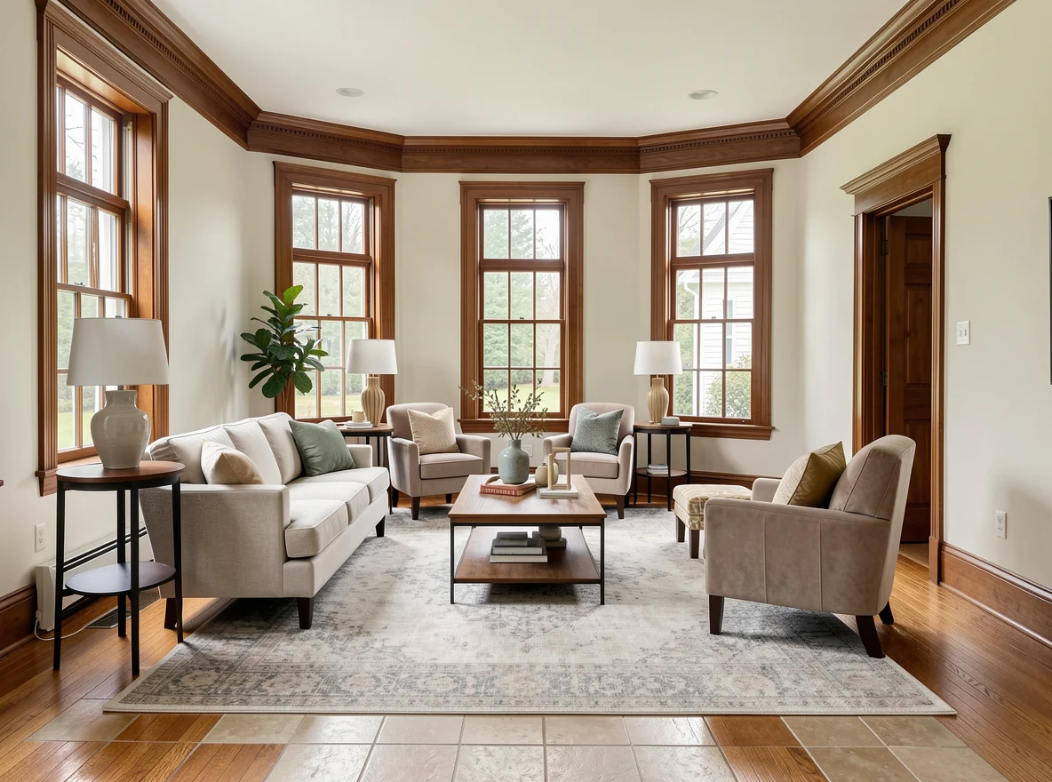 Interior of a character home with historic details