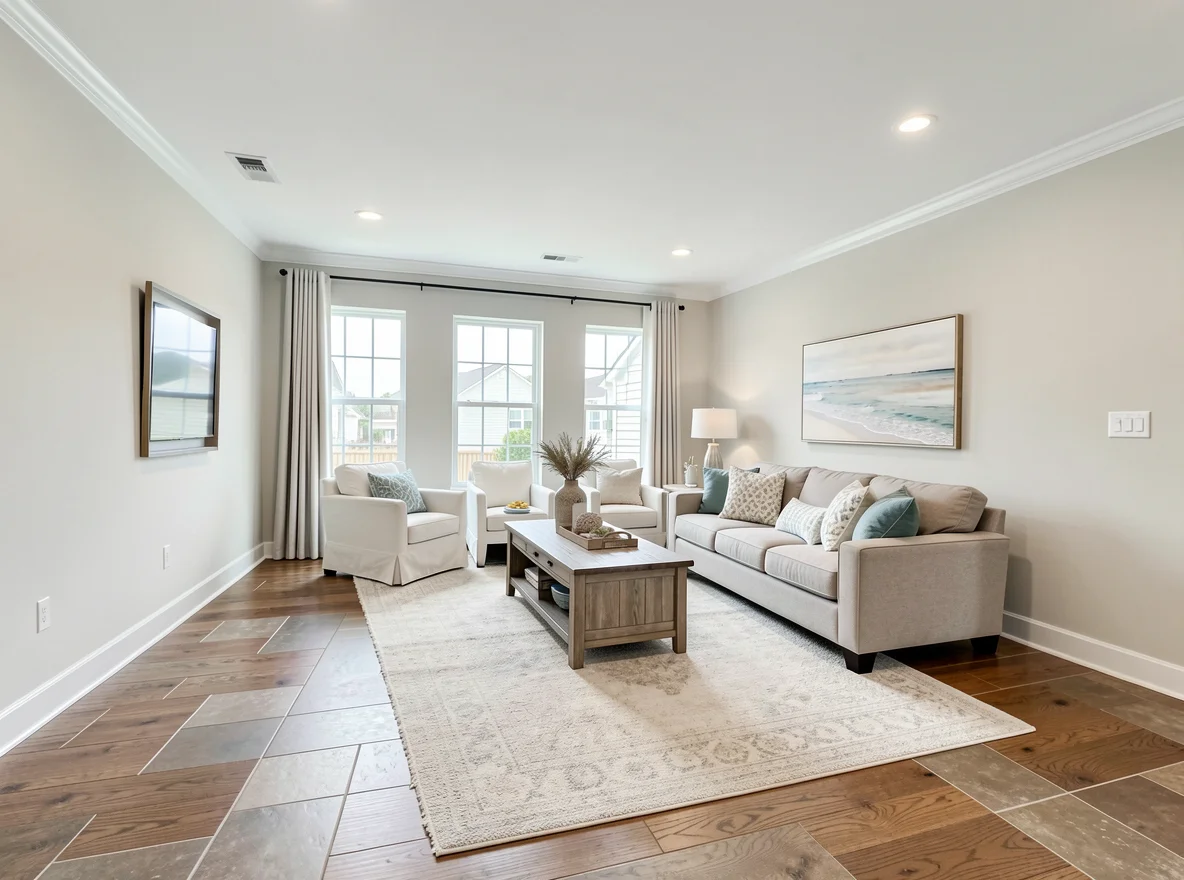 Renovated living room interior in Virginia Beach