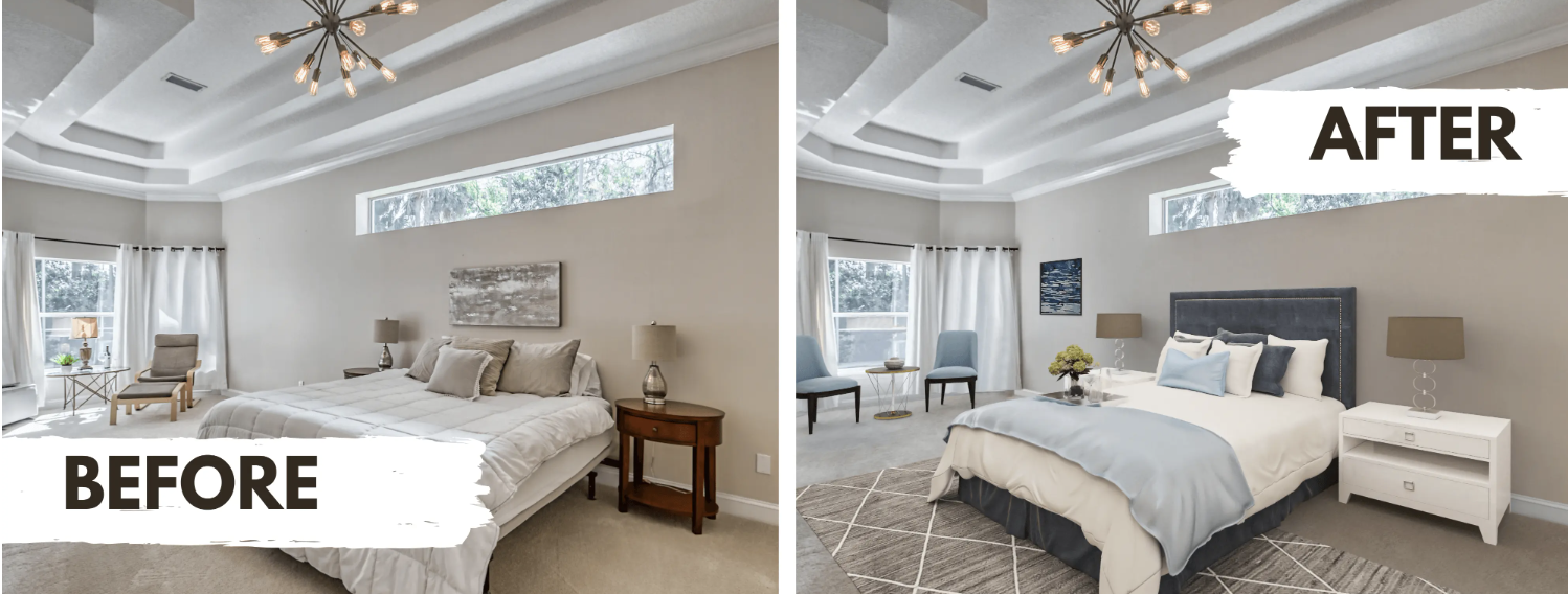 before and after staging home