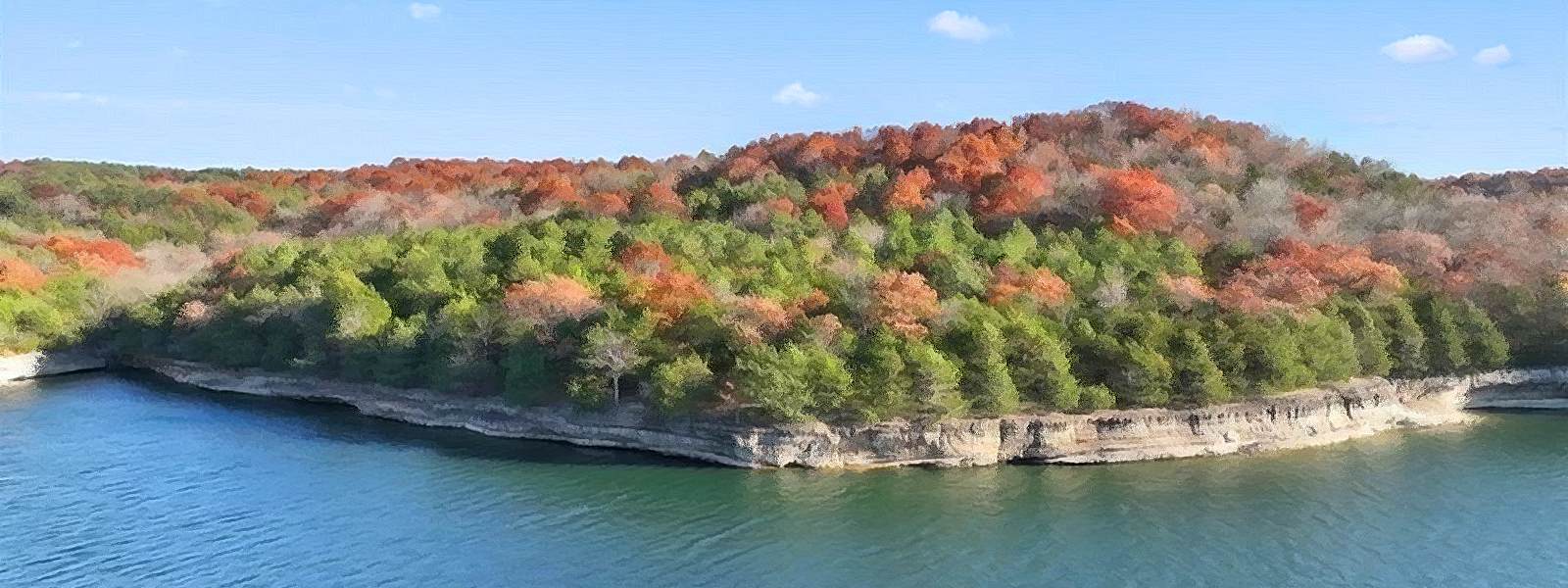 Limestone bluffs at Beaver Lake in northwest Arkansas
