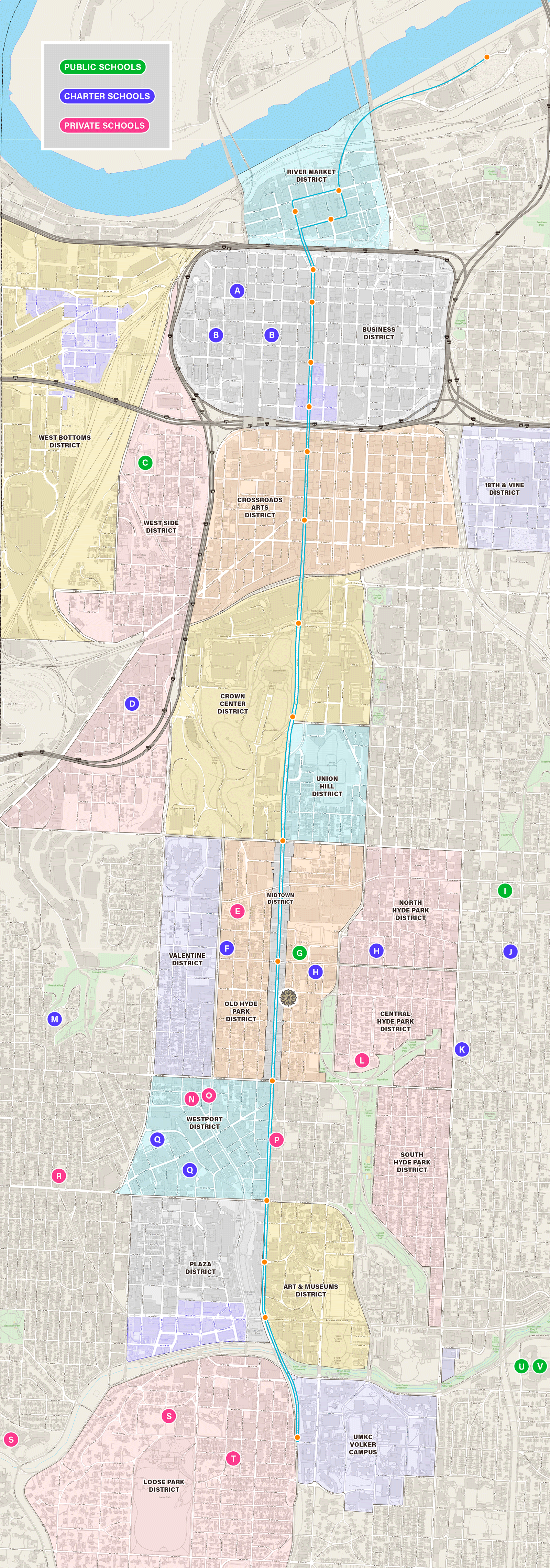 A map of schools near Old Hyde Park