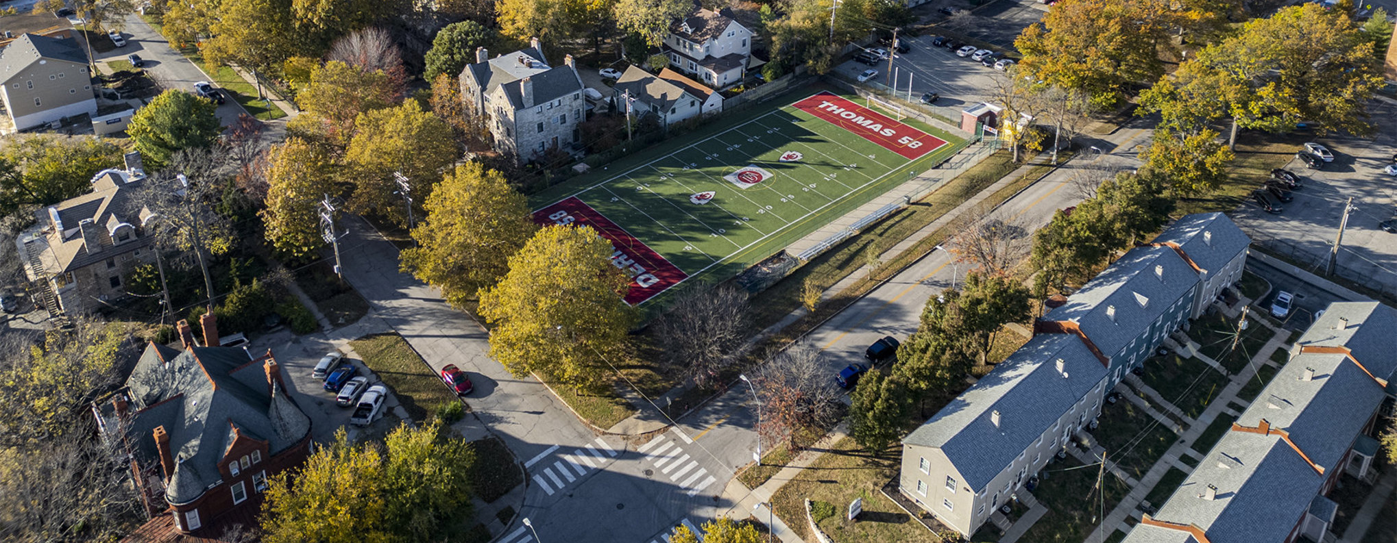 The neighborhood of Old Hyde Park, featuring the Derrick Thomas Field