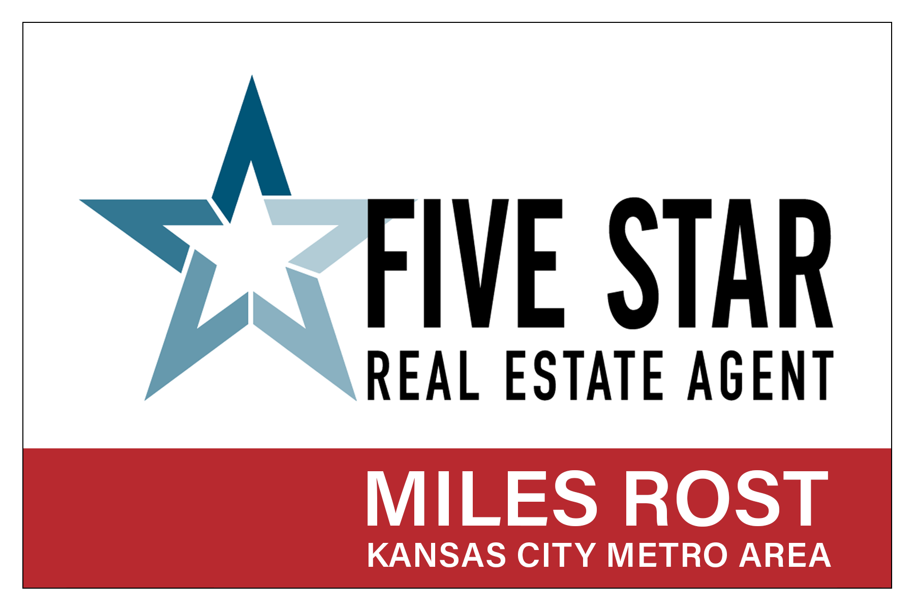 Miles Rost awarded Five Star Real Estate Agent for the Kansas City metro.