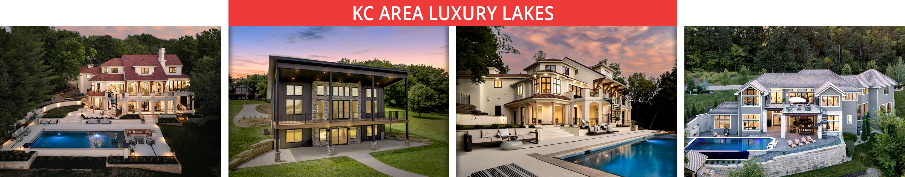 A collage of Kansas City metro area luxury lake homes