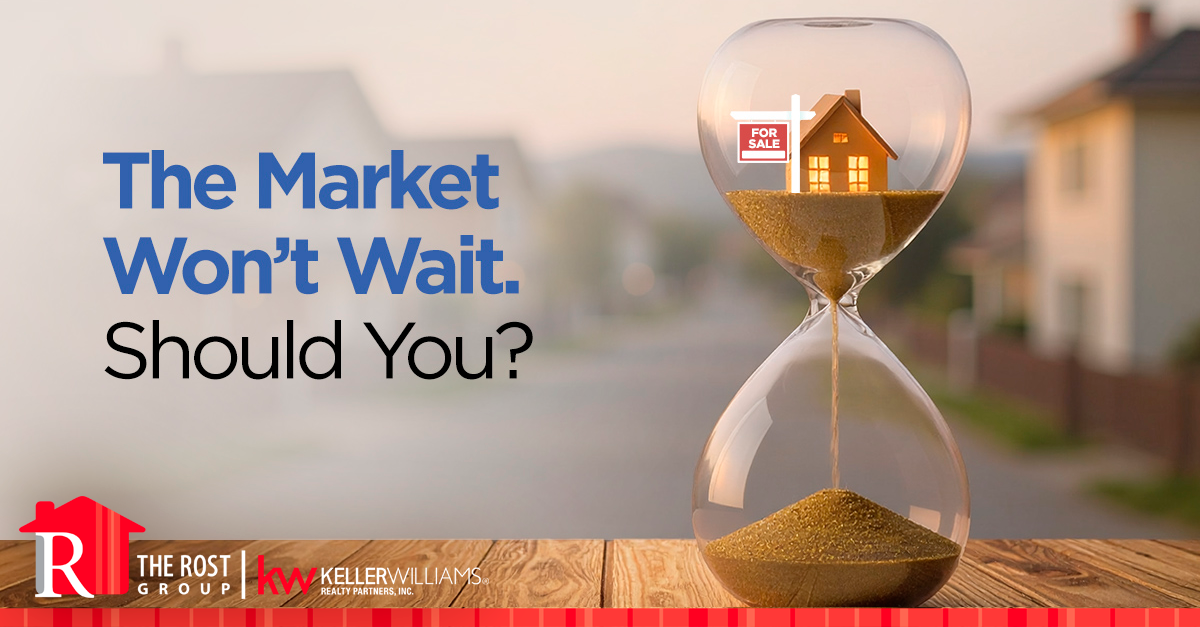 Kansas City real estate market graphic showing an hourglass with a home for sale and the headline