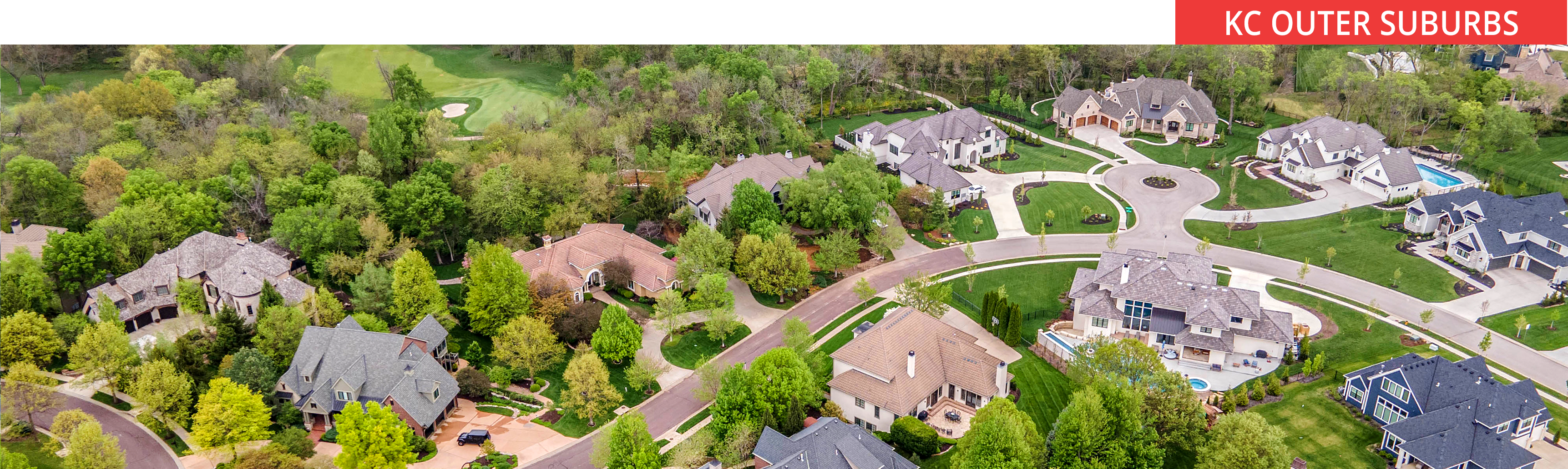 A view of an Overland Park neighborhood, representing Kansas City homes in the outer suburbs.