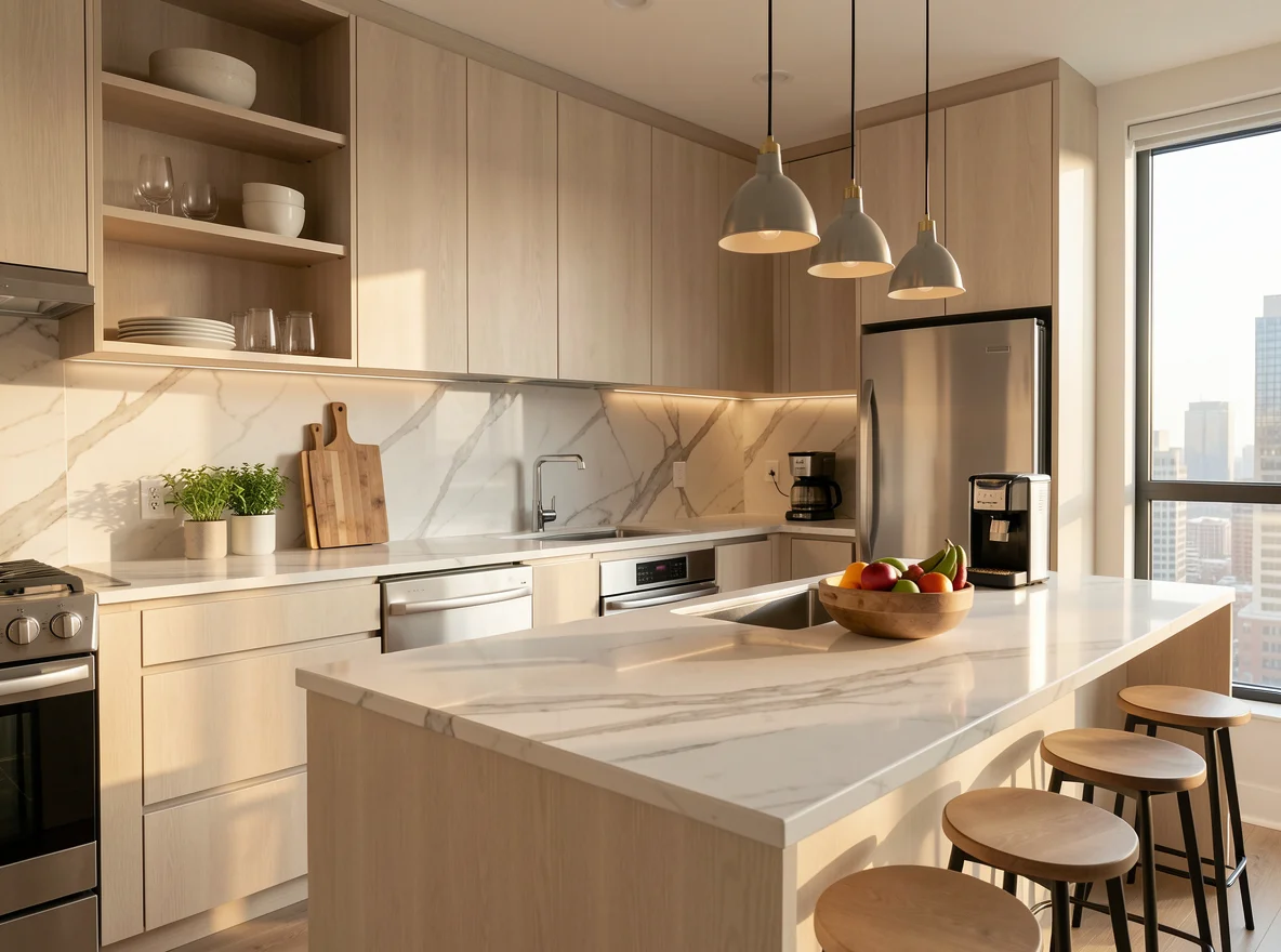 Streamlined apartment kitchen