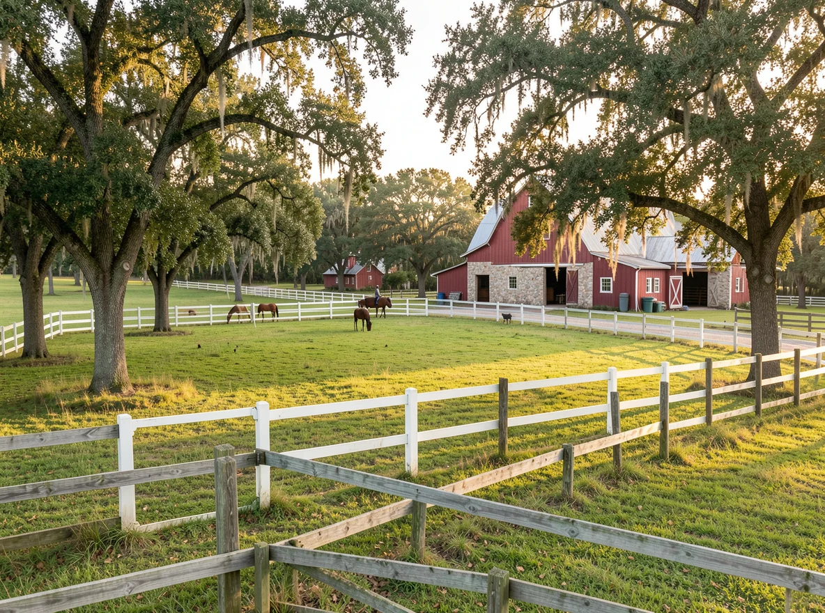 Horse property landscape in Geneva