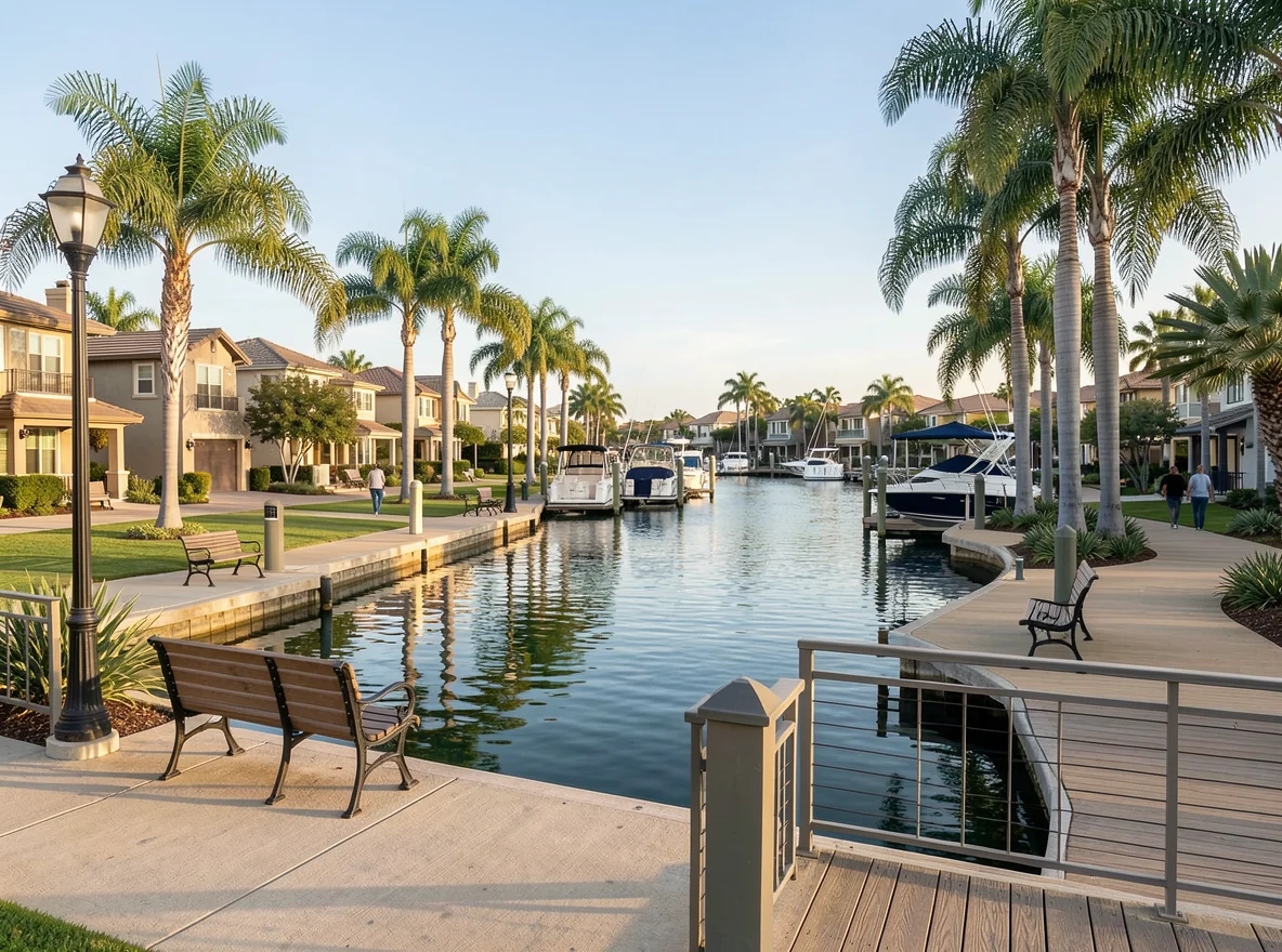 Waterfront homes and channels in Discovery Bay
