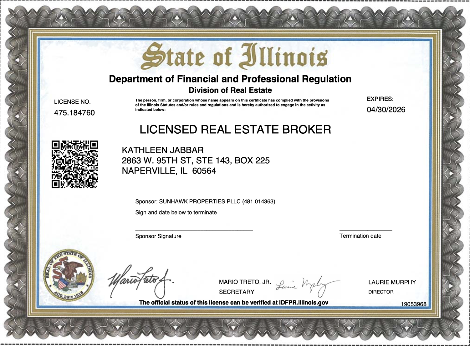 Kathleen Jabbar License