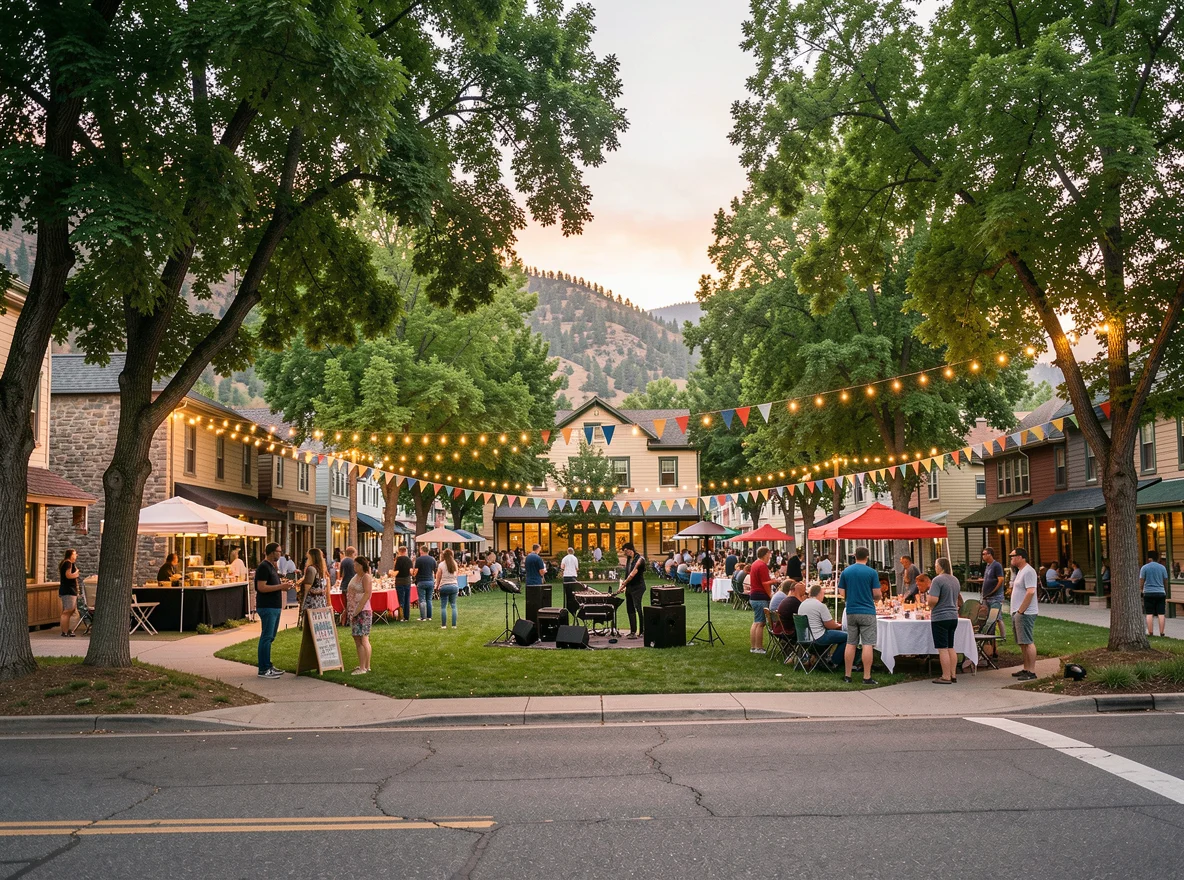 Community scene in a Sierra foothill town