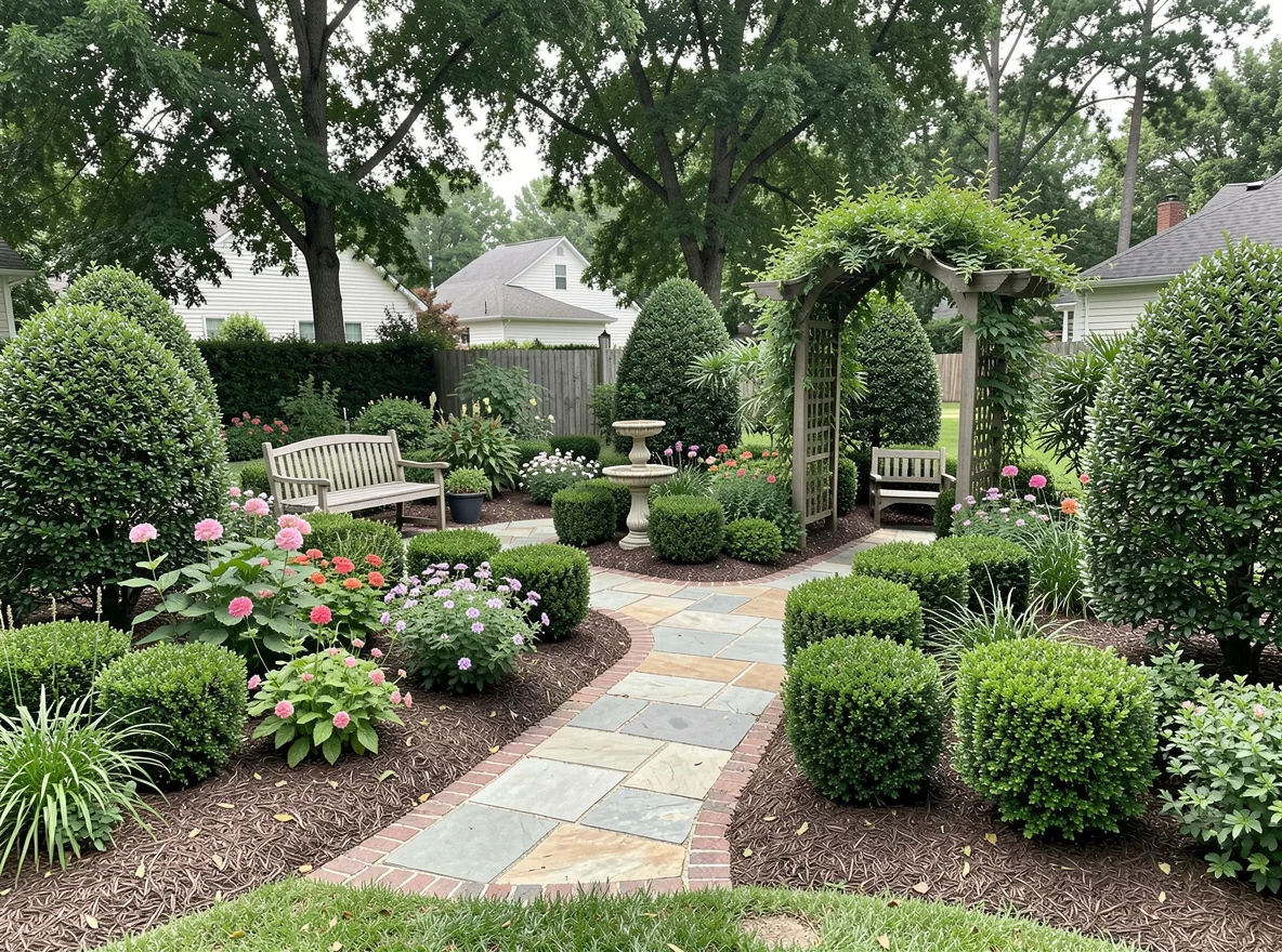 Landscaped garden edge in a Bonaire backyard