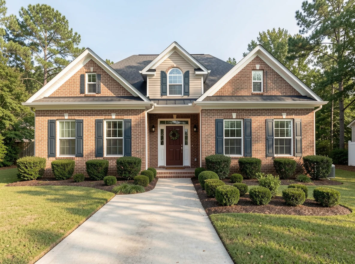 Refreshed brick home exterior in Middle Georgia