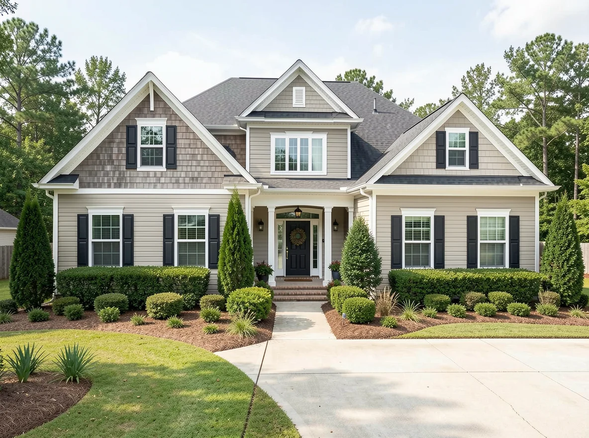 Suburban home exterior in Middle Georgia