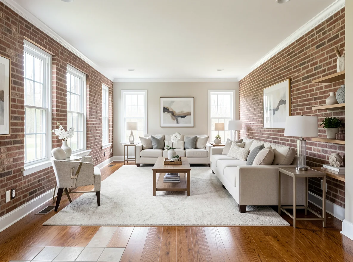 Fresh neutral interior in a Middle Georgia brick home