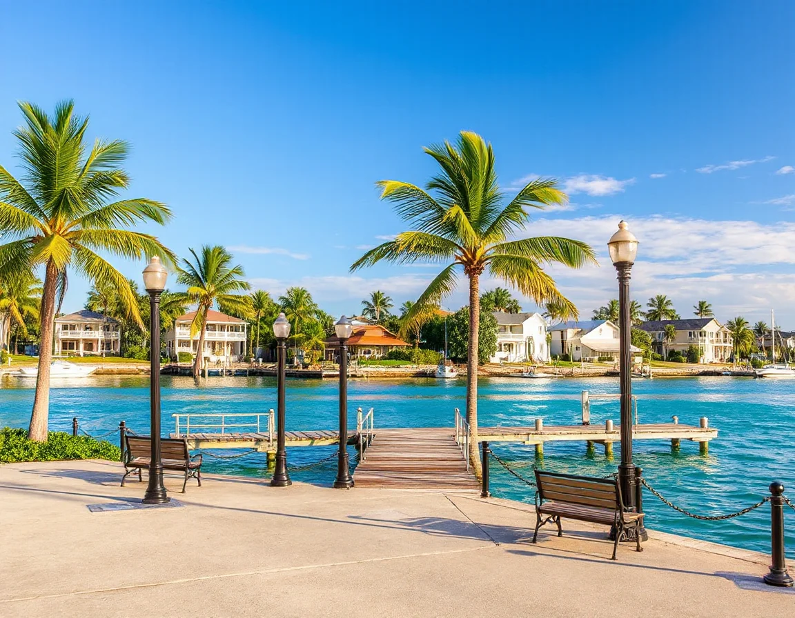 Waterfront homes and docks in Key Largo