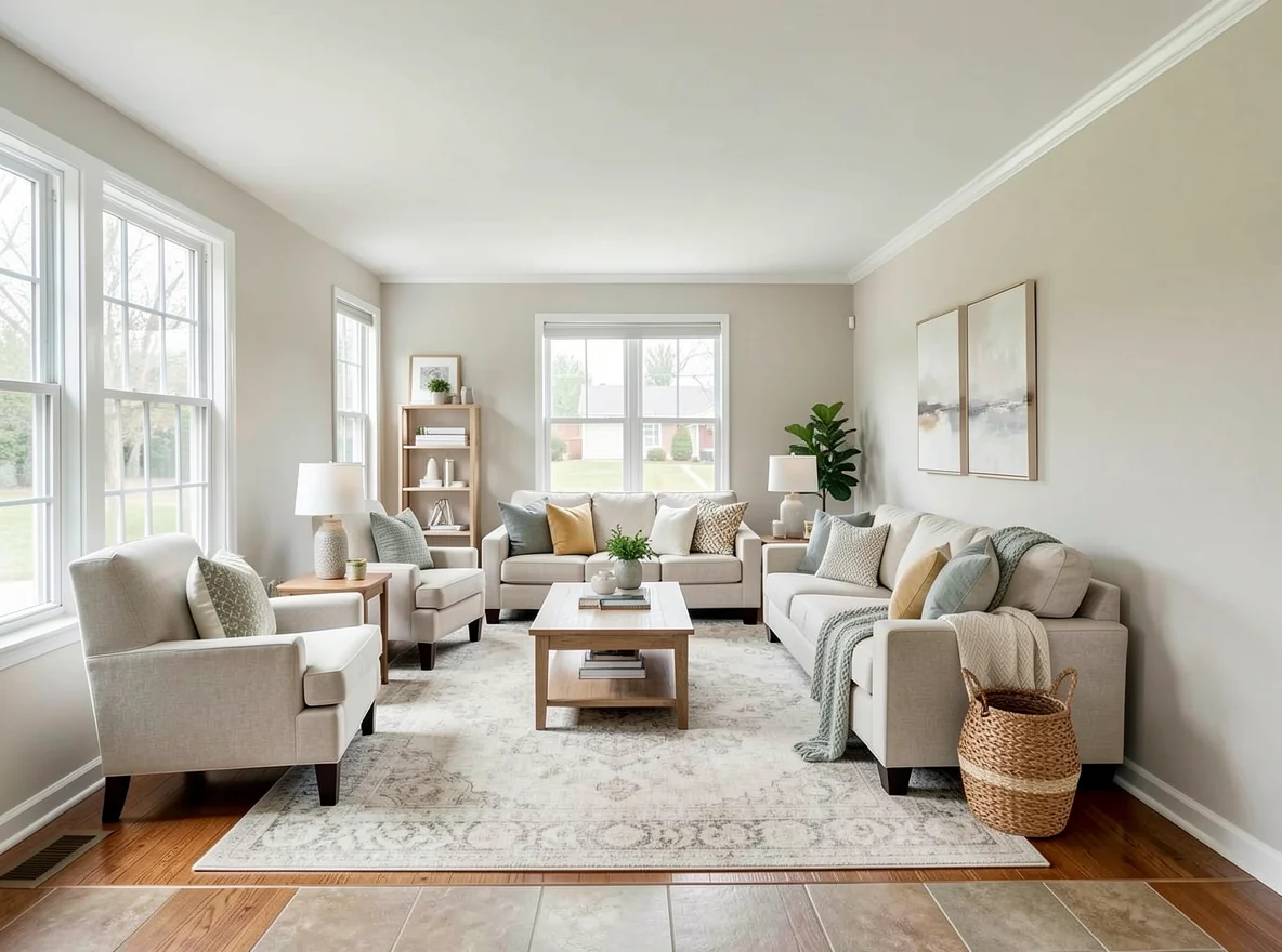 Bright starter home interior in Columbus
