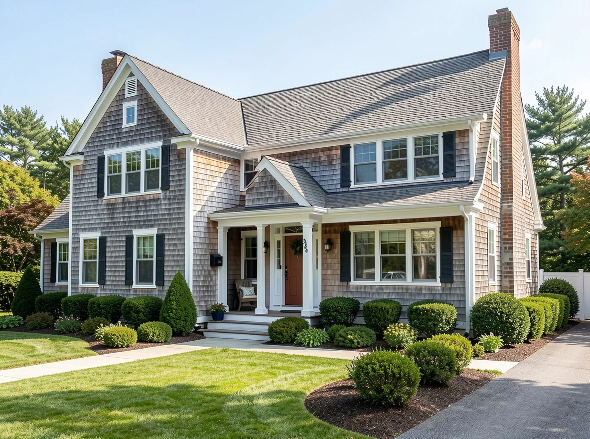 Well-maintained coastal home exterior in Bourne