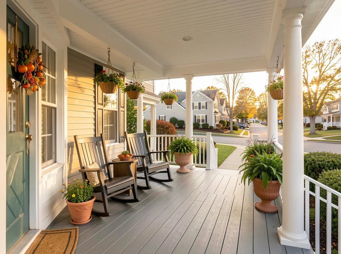 Front porch with strong curb appeal