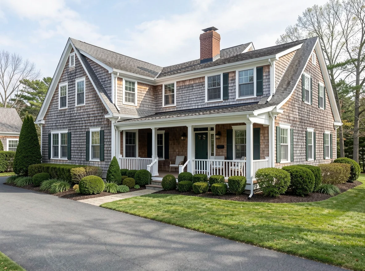 Classic Cape-style home exterior in Bourne