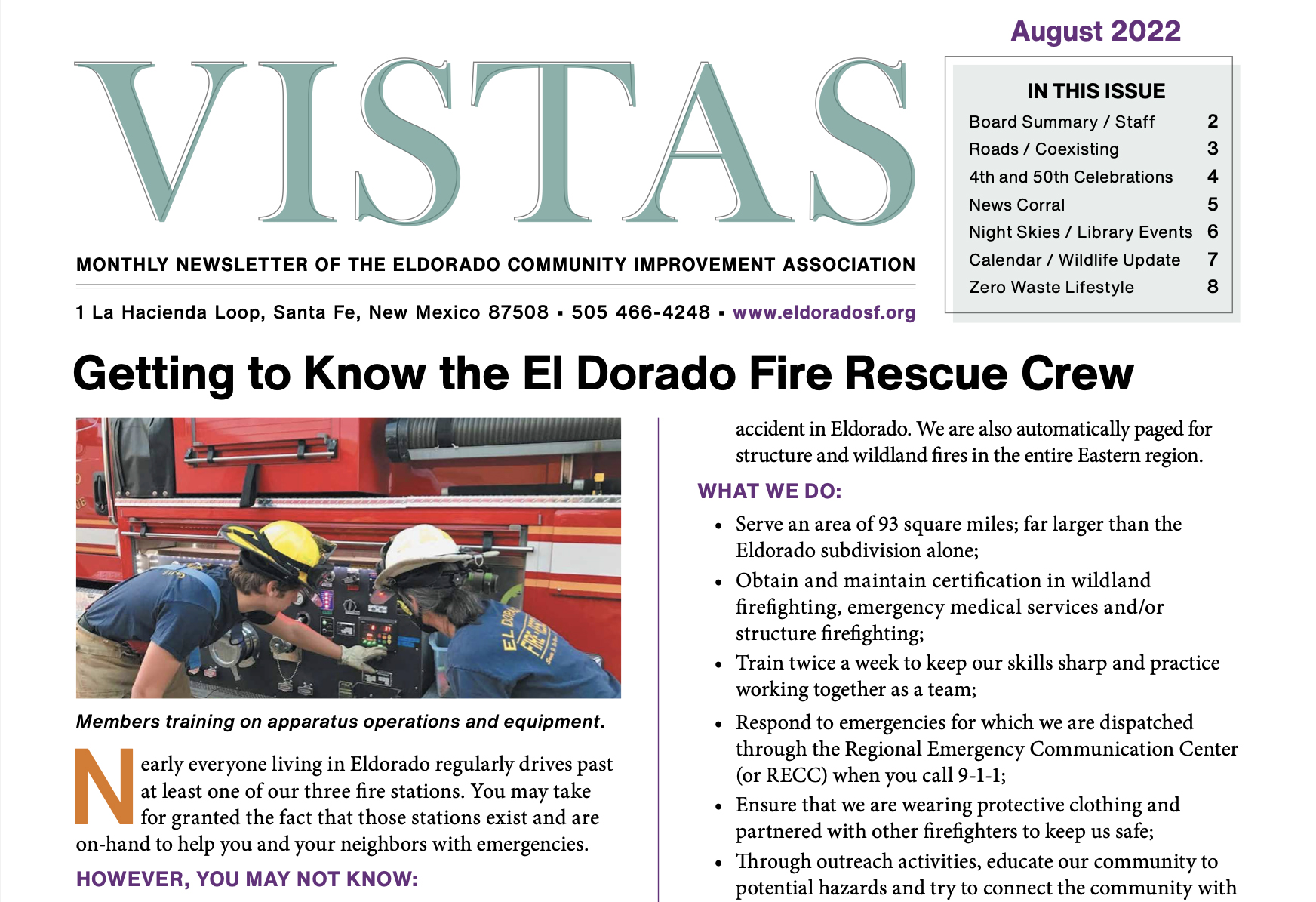August Vistas Community Newsletter Now Available