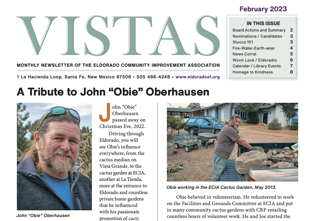 February VISTAS COMMUNITY NEWSLETTER NOW AVAILABLE