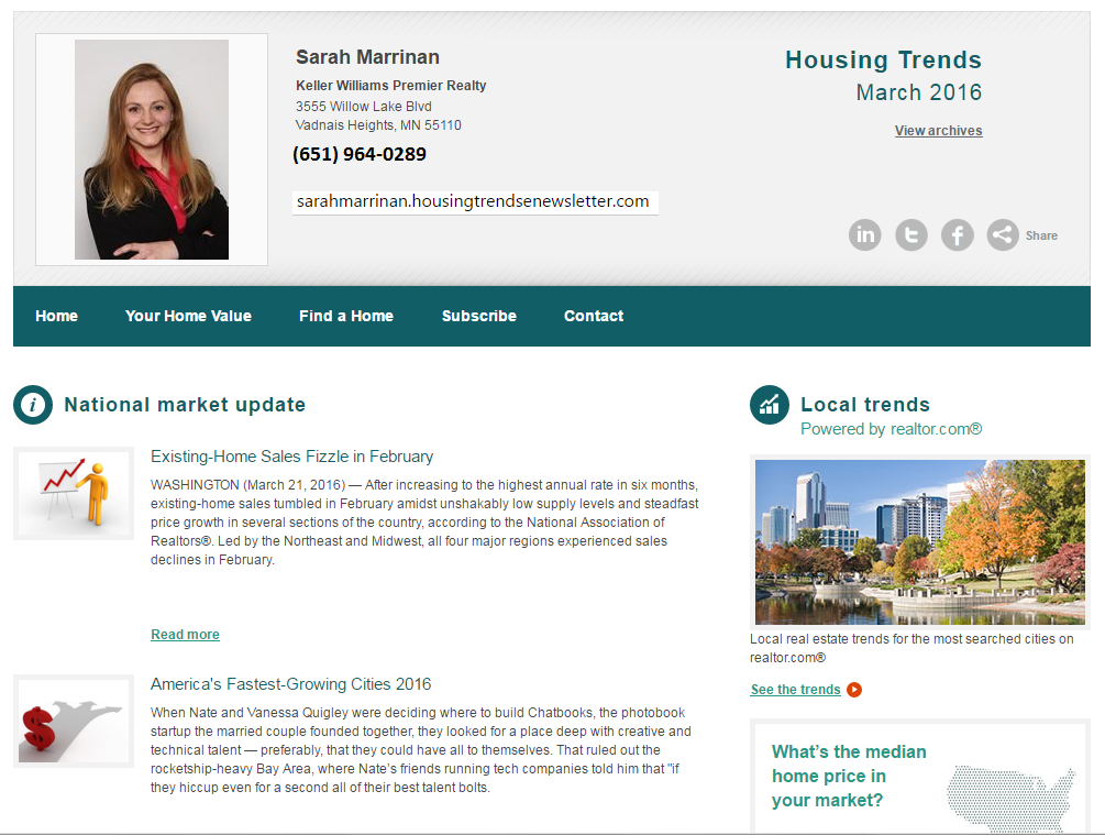 Housing Trends Newsletter - March 2016