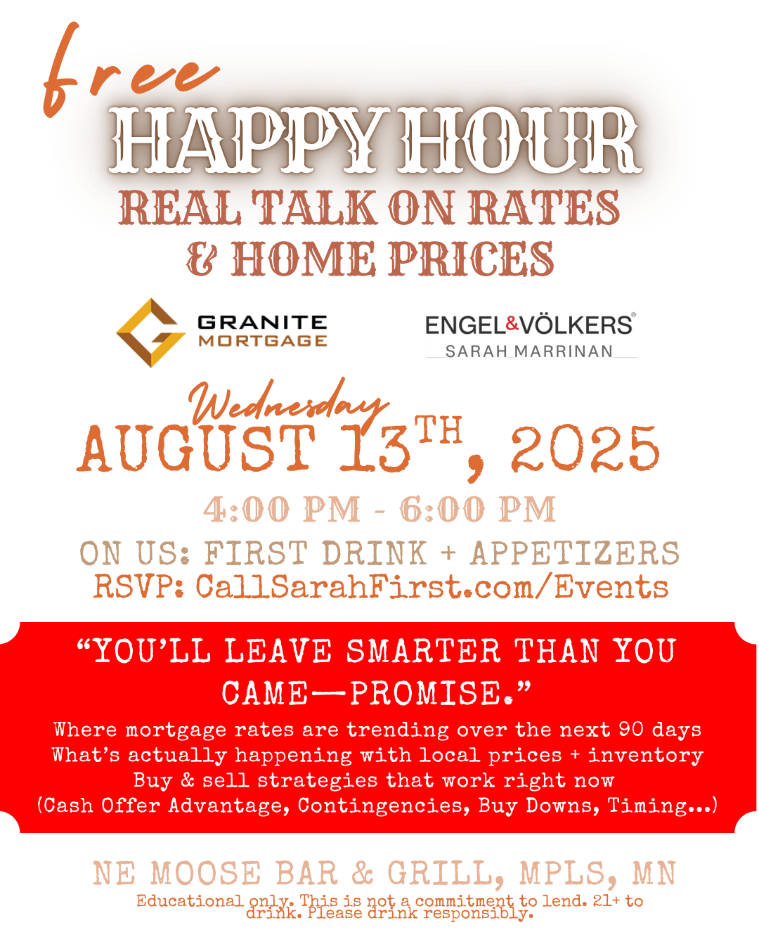 Mortgage Q&A Happy Hour August 13th Minneapolis, MN