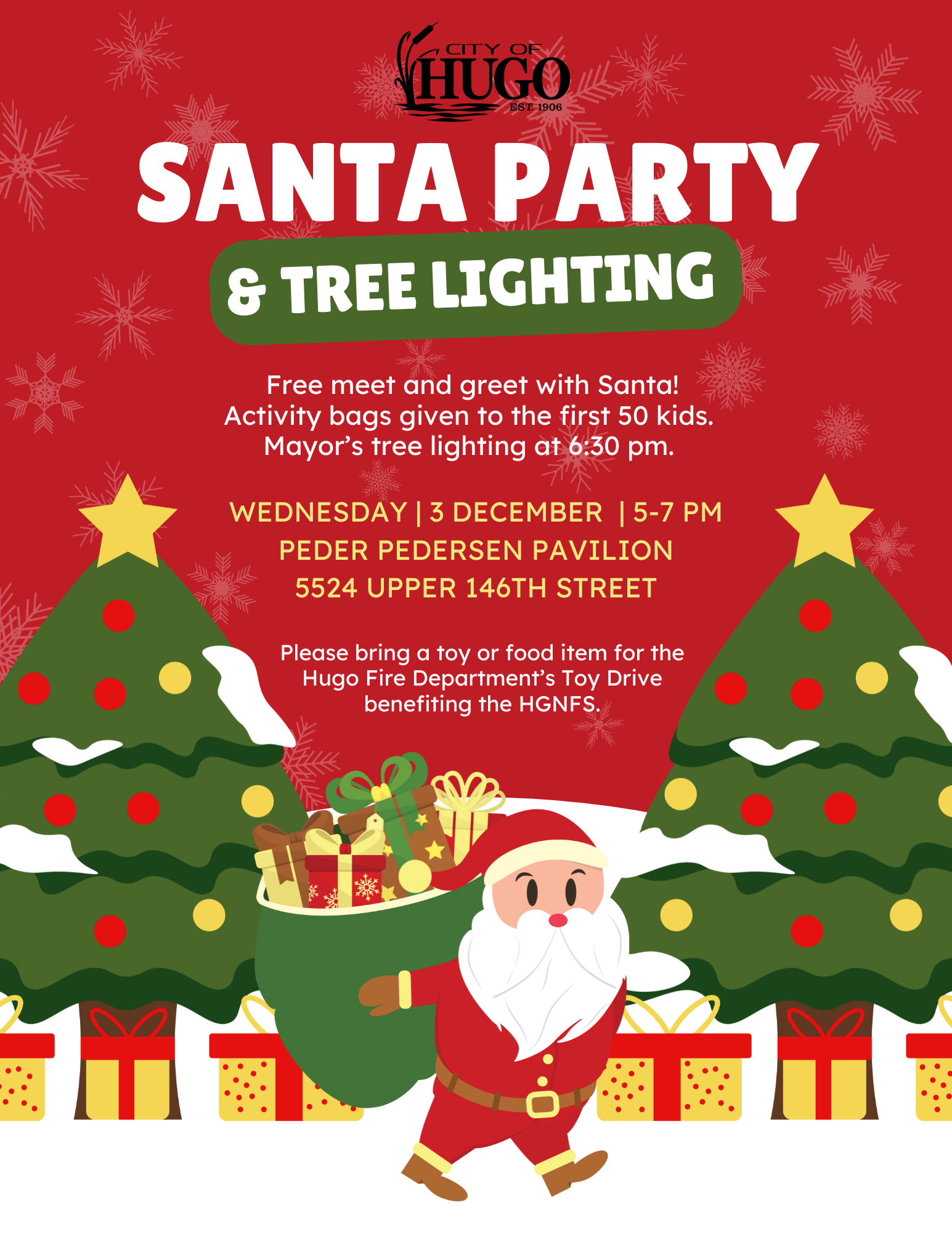 Mayor's Tree Lighting Dec 3rd 2025 Hugo MN 55038