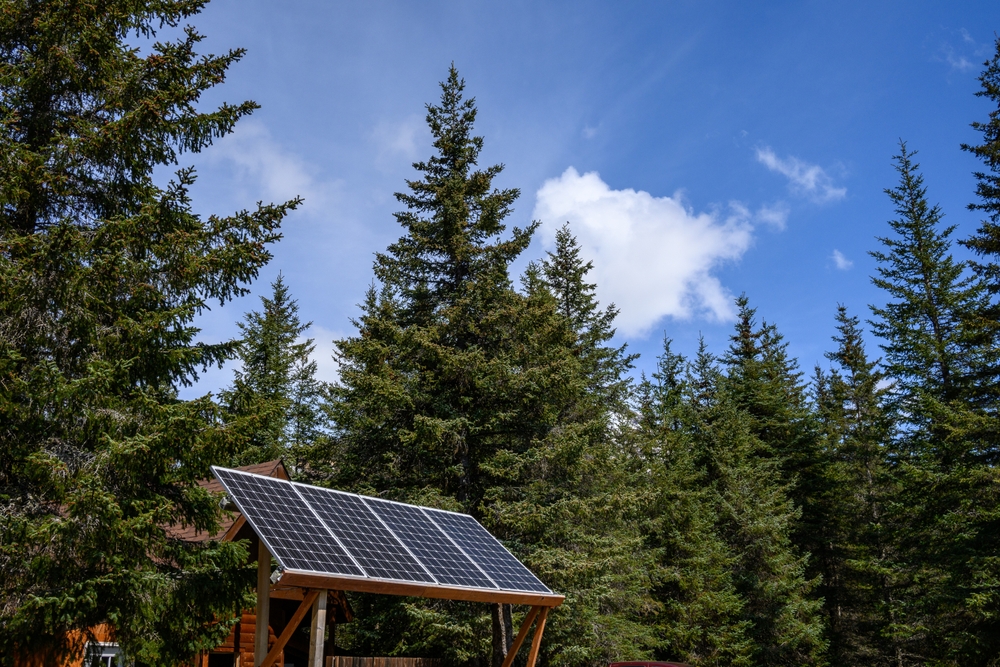 solar panels on the roof